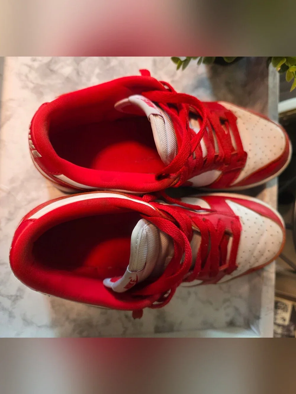 Nike Dunk Low-style Men's 7.5  Red & White Sneakers